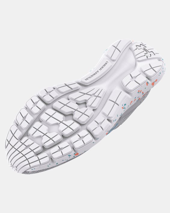 Women's UA Surge 3 Slip Paint Splatter Running Shoes in White image number 4